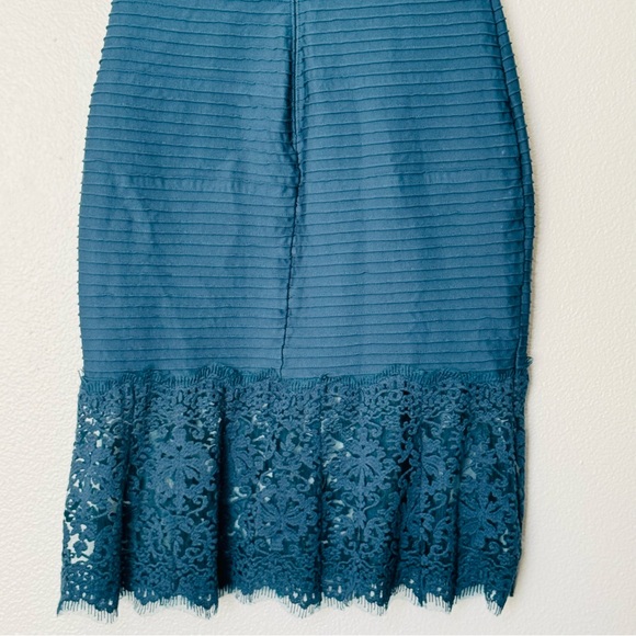 Tadashi Shoji Lace Teal Blue Bandage Dress Size Large - Picture 6 of 9